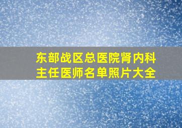 东部战区总医院肾内科主任医师名单照片大全