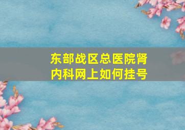 东部战区总医院肾内科网上如何挂号