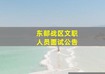 东部战区文职人员面试公告