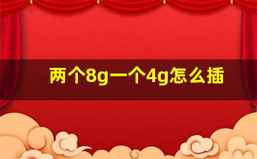 两个8g一个4g怎么插