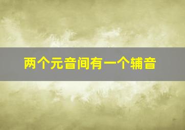 两个元音间有一个辅音