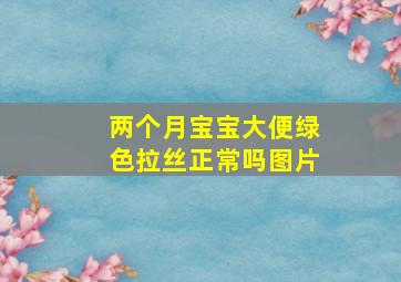 两个月宝宝大便绿色拉丝正常吗图片