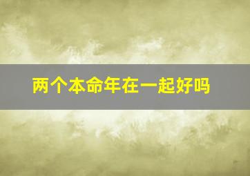 两个本命年在一起好吗