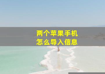 两个苹果手机怎么导入信息