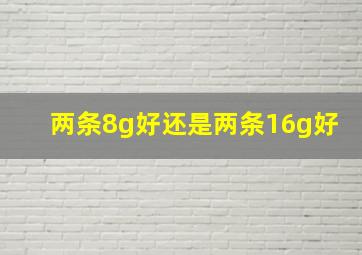 两条8g好还是两条16g好