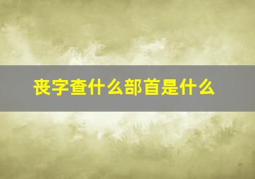 丧字查什么部首是什么