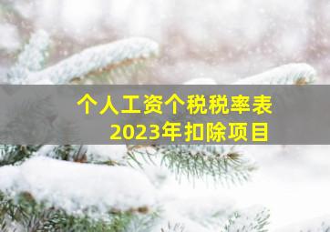 个人工资个税税率表2023年扣除项目