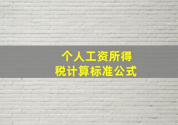 个人工资所得税计算标准公式