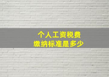 个人工资税费缴纳标准是多少