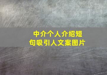 中介个人介绍短句吸引人文案图片