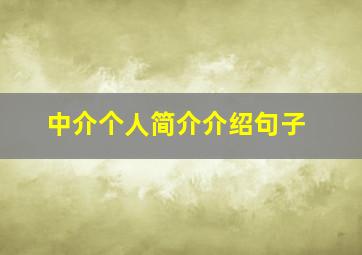 中介个人简介介绍句子