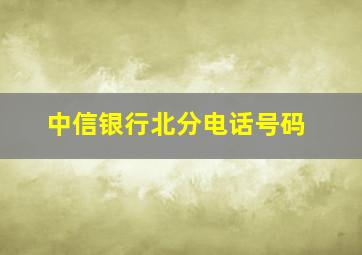 中信银行北分电话号码