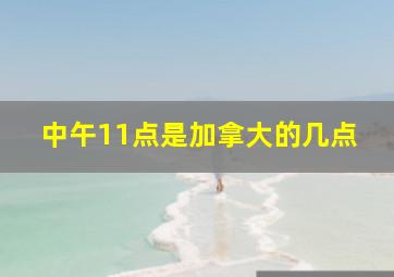 中午11点是加拿大的几点