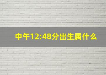 中午12:48分出生属什么