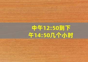 中午12:50到下午14:50几个小时