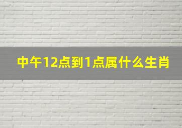 中午12点到1点属什么生肖