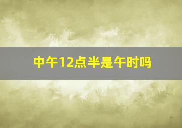 中午12点半是午时吗