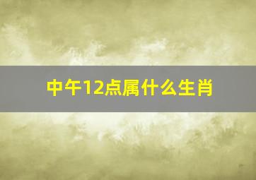 中午12点属什么生肖