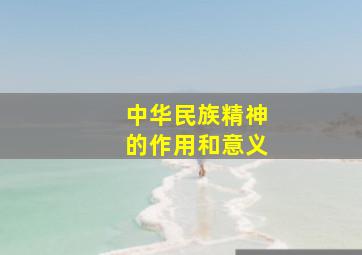 中华民族精神的作用和意义