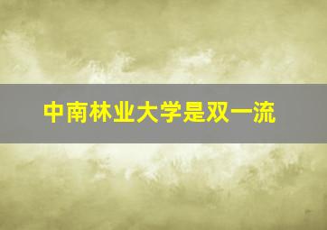 中南林业大学是双一流