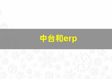 中台和erp