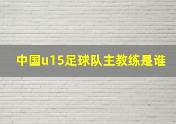 中国u15足球队主教练是谁