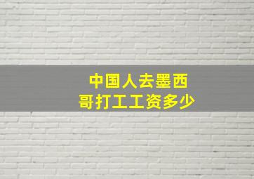 中国人去墨西哥打工工资多少