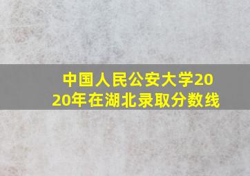 中国人民公安大学2020年在湖北录取分数线