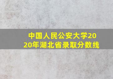 中国人民公安大学2020年湖北省录取分数线