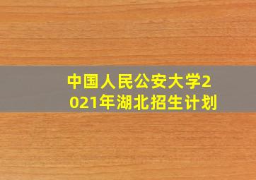 中国人民公安大学2021年湖北招生计划