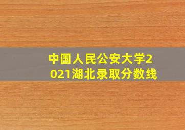 中国人民公安大学2021湖北录取分数线