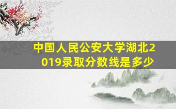 中国人民公安大学湖北2019录取分数线是多少