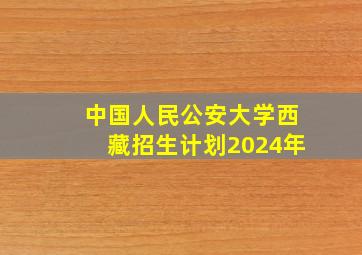 中国人民公安大学西藏招生计划2024年