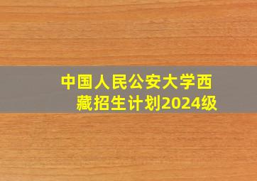 中国人民公安大学西藏招生计划2024级