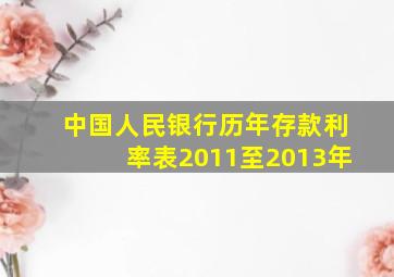 中国人民银行历年存款利率表2011至2013年