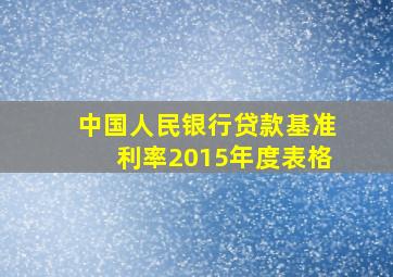 中国人民银行贷款基准利率2015年度表格