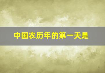 中国农历年的第一天是