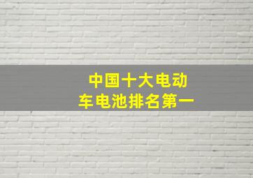 中国十大电动车电池排名第一