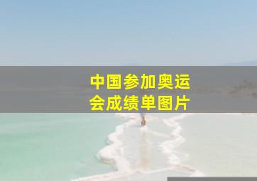 中国参加奥运会成绩单图片