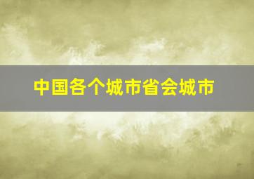 中国各个城市省会城市