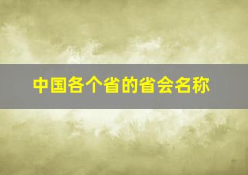 中国各个省的省会名称