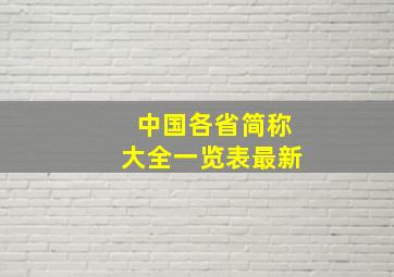 中国各省简称大全一览表最新