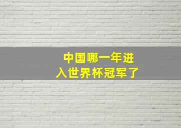 中国哪一年进入世界杯冠军了