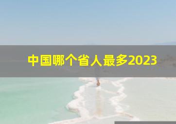 中国哪个省人最多2023