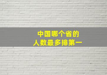 中国哪个省的人数最多排第一