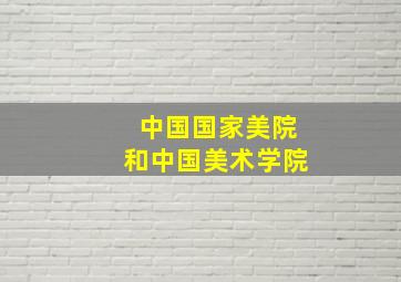 中国国家美院和中国美术学院