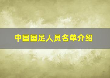 中国国足人员名单介绍