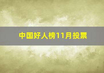 中国好人榜11月投票