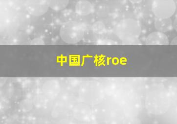 中国广核roe