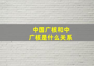 中国广核和中广核是什么关系